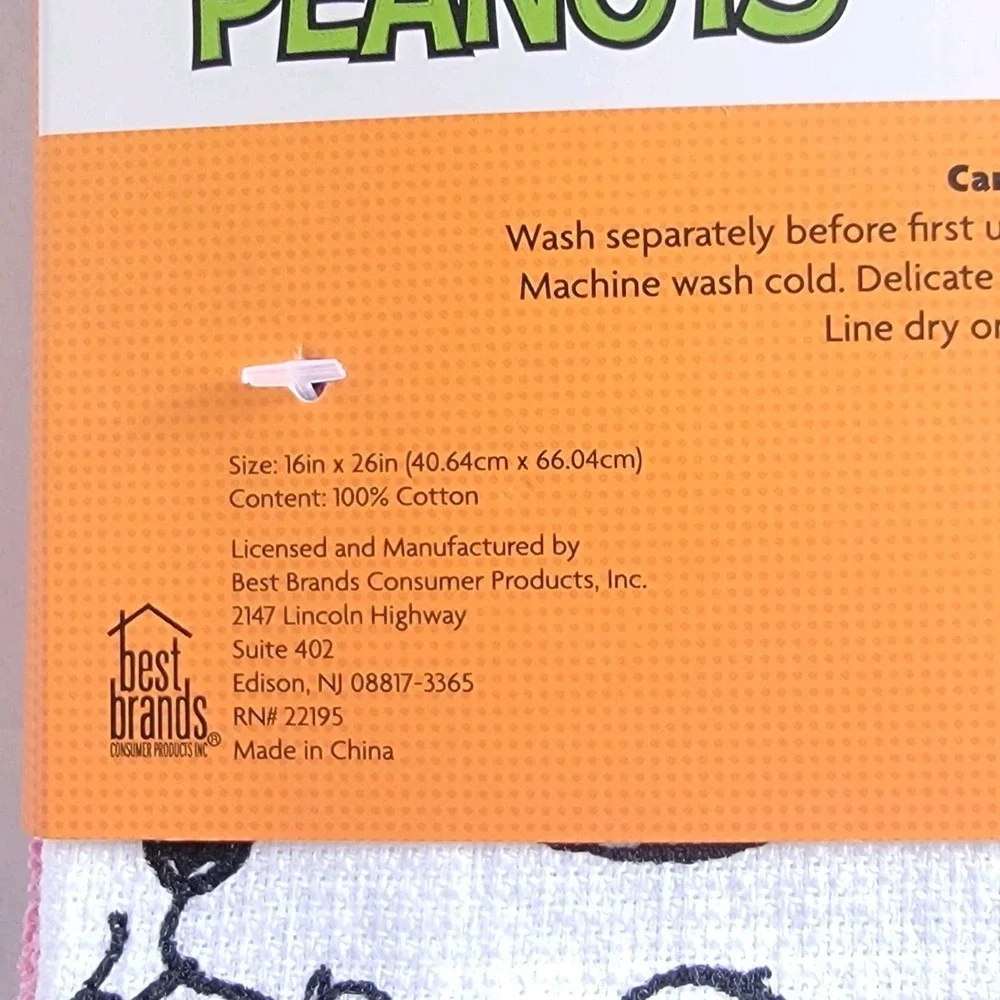 NEW 2025 Peanuts Pink Pumpkins Snoopy Set Of 3 Halloween Kitchen Towels 100% Cot